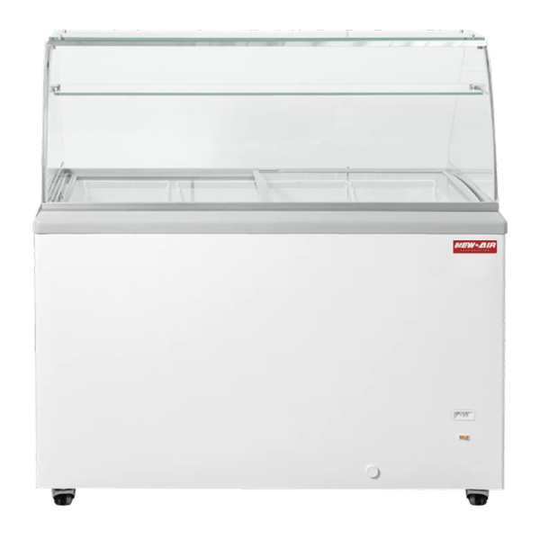 Image d'un congélateur présentoir à crème glacé à vitre horizontal avec New Air Réfrigération.