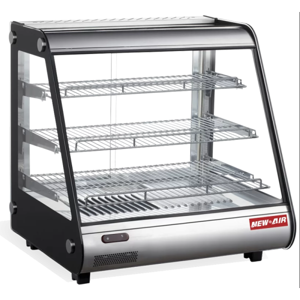Product image of a heated countertop display case. The heated countertop display case is a New Air Refrigeration equipment, a Canadian commercial refrigeration, freezer, refrigerated display, heated display and restaurant equipment company
