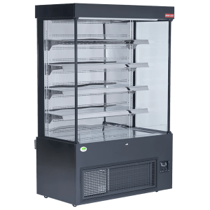 Product image of a refrigerated display case. The refrigerated display case is a New Air Refrigeration equipment, a Canadian commercial refrigeration, freezer, refrigerated display, heated display and restaurant equipment company