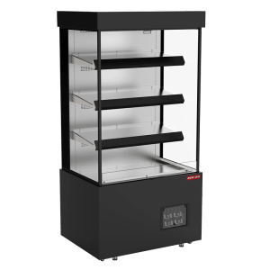 Image d’un présentoir chauffant. Le présentoir chauffant est un équipement New Air Refrigeration, une entreprise canadienne de réfrigération commerciale, de congélateur, de vitrine réfrigérée, de vitrine chauffante et d'équipement de restaurant.