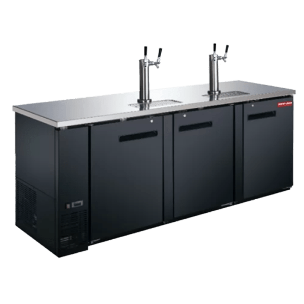 Product image of a refrigerated beer dispenser. The refrigerated beer dispenser a New Air Refrigeration equipment, a Canadian commercial refrigeration, freezer, refrigerated display, heated display and restaurant equipment company